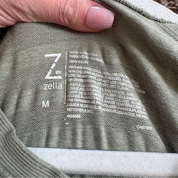 Z By Zella Short Sleeve Top High Rise Black Crop Leggings SET OUTFIT 2 PIECE M - Picture 14 of 14